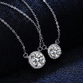 Sterling Silver 1-Carat Moissanite Pendant Necklace for Women-0-2
