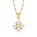 S925 Silver Icy Elegance Necklace with Moissanite and Freshwater Pearl-0-3
