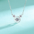 wholesale S925 Sterling Silver Cross-Border Moissanite Moving Bubble Necklace, High-End Minimalist Niche Design Versatile Collarbone Chain-0-1