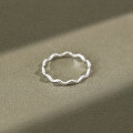 wholesale S925 Sterling Silver Korean Style Thin Line Wave Curved Ring, Minimalist and Versatile for Women-0-1
