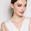 S925 Sterling Silver Oval Emerald-Cut Stud Earrings for Fashionable Commuting-0-2