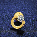 925 Silver Moissanite 1ct Four-Prong Brooch Convertible Earrings Manufacturer for Live Streams-0-1