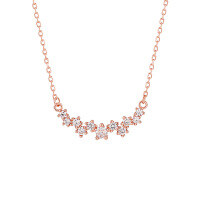 wholesale S925 Sterling Silver 145 Irregular Starry Sky Necklace for Women, High-End, Niche, Original, Luxurious, Elegant Collarbone Chain-Rose gold>925 silver