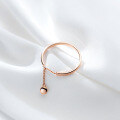 wholesale S925 Silver Nalan Ring for Women, Korean Style Fresh and Simple Smooth Surface Small Bead Chain Adjustable Hand Jewelry J6057-0-2