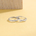 wholesale S925 Sterling Silver Knot Couple Rings Open-Ended Matching Set Minimalist High-End 520 Valentine's Day Gift-0-5