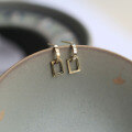 wholesale 9K Gold Plain Semi-Circle Rectangle Geometric Design Ins Style Korean Earrings Wholesale-0-2