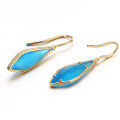 wholesale S925 Sterling Silver Japanese and Korean Style Light Jewelry Unique Irregular Earrings for Women, Summer Commute OL Natural Chalcedony Earrings-0-3