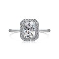 wholesale S925 Sterling Silver Women's Square Irregular Zircon Surround Design Ring for a Stylish and Elegant Look-0-7