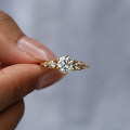 S925 Sterling Silver Moissanite French Luxury Design Women's Cross-border Ring-0-4