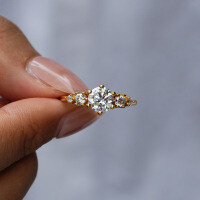 S925 Sterling Silver Moissanite French Luxury Design Women's Cross-border Ring-Set with 1CT high-carbon diamond  US No. 9