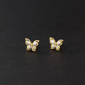 wholesale S925 Sterling Silver Fresh and Sweet Ins Style Niche Design Exquisite Diamond-Inlaid Butterfly Earrings M06532-0-2