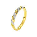 wholesale S925 sterling silver plated 18K gold twisted diamond-studded multi-color woven ring for women, vintage mid-century style stackable ring-0-4