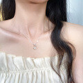 wholesale S925 Sterling Silver Korean-style OT Clasp Pearl Necklace Fashionable Luxury Elegant Necklace Y01254-0-1