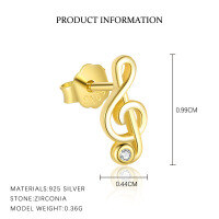 wholesale Sterling Silver S925-E5164-Gold/Single 925 Silver