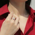 18K Gold-Plated 925 Sterling Silver Micro-Pavé Moissanite Six-Prong Ring Wholesale-0-1