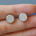 S925 Silver Moissanite Straight Row Round Earrings-0-1