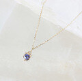wholesale 9K Gold Japanese Minimalist Style Tanzanite Necklace, Yili Jewelry Spring New Collection Wholesale-0-2
