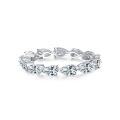 wholesale Sterling Silver Small Pavé V-Shaped Ring Set with Zirconia for Women, Stackable Thin Band for Index or Pinky Finger Fashion-0-3