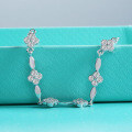 S925 Silver Exquisite Moissanite Four-Leaf Clover Bracelet, Fashionable and Versatile-0-1