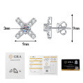S925 Sterling Silver Moissanite X-Shaped Earrings-0-4