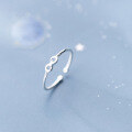 wholesale S925 Silver Ring Women's Japanese and Korean Style Fashion Twist Infinity Figure 8 Adjustable Index Finger Ring J5075-0-3