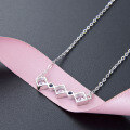 wholesale S925 Silver Korean and Japanese Fashion Minimalist Student Necklace for Women, Zircon Inlaid Creative Geometric Pendant Collarbone Chain Wholesale-0-2