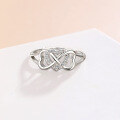 wholesale S925 Sterling Silver Heart Ring for Women, European and American Niche Design Adjustable Open Ring for Shein TEMU Dropshipping and Labeling-0-0