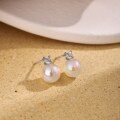 wholesale S925 Sterling Silver Korean-style Mermaid Iridescent Pearl Earrings for Women, Minimalist Small Luxury Earrings-0-1