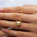Sterling Silver Moissanite Honeycomb Mirror Pendant Necklace-0-2