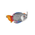 wholesale S925 Sterling Silver Tide Sheng National Style Resin Enamel Matte Craft Koi Fish DIY Freely Matched Pendant-0-4