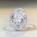 wholesale S925 Sterling Silver 10-Carat Ice Flower Cut Radiant Cut Exaggerated Wholesale Ring for Women-0-3