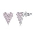 wholesale S925 silver Korean-style new women's necklace and earrings set, featuring heart-shaped full zirconia inlay and fashionable versatile design-0-7