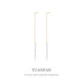 wholesale 925 Sterling Silver Long Tassel Pearl Earrings, Women's Small BatchIns。-0-0