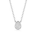 wholesale 925 Sterling Silver New Drop-shaped Zircon Pendant Necklace, Ins Style Minimalist Niche Light Luxury Collarbone Chain-0-5