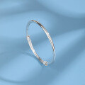 wholesale 999 Sterling Silver Plain Bangle Women's Daily Korean Simple Style Legacy Bracelet Minimalist Circle Mother's Day Gift Wholesale-0-0