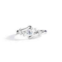 Sterling Silver Moissanite Couple Rings, Unique Minimalist Design, Manufacturer Direct.-Childhood Sweethearts Men's Ring (Platinum Gold)  50-point Moissanite (4*8mm Marquise)