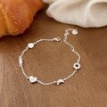 wholesale S925 Sterling Silver Bread Head Bracelet for Women, Korean Minimalist Silver Jewelry, Luxury Design Accessories-0-0