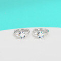 wholesale S925 sterling silver new moissanite ear cuff earrings for women, minimalist and versatile four-prong studs with a luxurious and elegant vibe-0-1