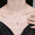 S925 Sterling Silver Cross-Border Women's Necklace with 50ct D Color Moissanite Teardrop Pendant-0-2