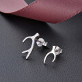 wholesale S925 Sterling Silver Fashion-Forward Minimalist Korean Japanese Style Student Deer Antler Earrings Creative Fresh Cross-Border New Arrival-0-2