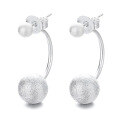 wholesale S925 Silver Korean Version Dongdaemun Ins Style Spherical Brushed Matte Trendy Design Earring Ear Clip-0-4