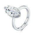 Sterling Silver Customizable Stackable Moissanite Women's Rings-0-7