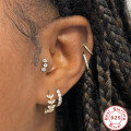 wholesale S925 Sterling Silver Cartilage Piercing Diamond Ear Cuff, an INS Punk Style Ear Bone Clip-0-4