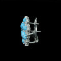 wholesale Gold-plated 925 Silver Earrings with High-Carbon Diamonds, Haorui Jewelry High Jewelry Blue Turquoise, Unique, Minimalist, Niche, Versatile Women's Ear Drops-0-3