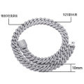 S925 Silver Moissanite 12mm Full Pave Cuban Chain Necklace-0-2