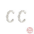 wholesale S925 Sterling Silver C-Type Ear Cuff with Rhinestones, Korean Style Pattern, Trendy INS Ear Jewelry-0-6