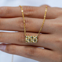14K Gold-Plated S925 Silver Pendant with 1-Carat Moissanite Necklace-Inlaid with moissanite  925 silver