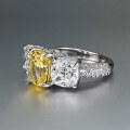 wholesale S925 metal set with 7*9 yellow high-carbon diamond,-0-1
