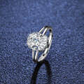 S925 Silver Oval Moissanite Ring 1 Carat Women's Cross-border Jewelry-0-1