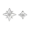 wholesale 925 Sterling Silver Star Mini Asymmetric Earrings For Healing Ear Piercings, Sleep Without Removal, Small Batch Design-0-0